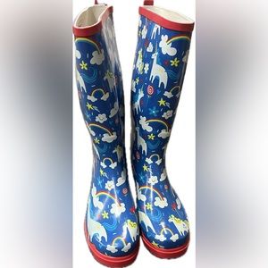 Lone Cone Womens Rain Boots Size 11 Unicorns Rainbows Waterproof Designed in USA